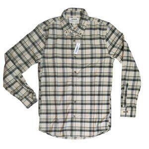 Good Threads Mens Beige Plaid Flannel Button Down Shirt XS